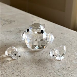 Swarovski genuine crystal mama bird and 2 babies